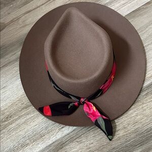 Wyeth & Frida Kahlo collab mocha color with Pink Floral Scarf size adjustable